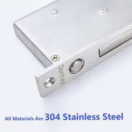 Dontay Sliding Pocket Door Handles, 304 Stainless Steel Non Locking Pocket Door Hardware, Recessed Flush Finger Pulls, Heavy Duty Edge Pull with Pop Out Ring Pull (Satin Nickel (1 Set), 6 inch)