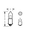 Ring Automotive RW434 12V 6W H6W Miniature Halogen Side &