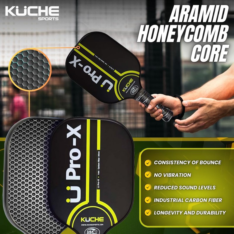 Kuche U PRO-X | T-800 Carbon Fiber Pickleball Paddle -