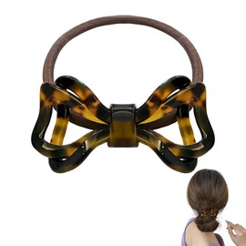 Tortoise Shell Hair Ties for Women Bow Hair Tie Twist Bowknot Scrunchies for Women's Hair Accessories with Unique Bow Elastic Bands for Women Girls Fashionable Ponytail Holder with Bowknot