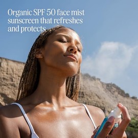COOLA COOLA Organic Sunscreen SPF 50 Sunblock Face Mist, Dermatologist Tested Skin Care for Daily Protection, Vegan and Gluten Free, Natural Fragrance, 3.4 Fl Oz