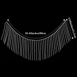 Rhinestone Fringe Trim Rhinestone Ribbon Tassel Chain Beaded Ribbon Diamond Tassel Chain Sliver Diamond Fringe for Sewing Crafts Wedding Party Clothing Accessories Female Jewelry