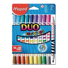 Maped Duo Color 'Peps Colouring Markers x 10=20 Colors