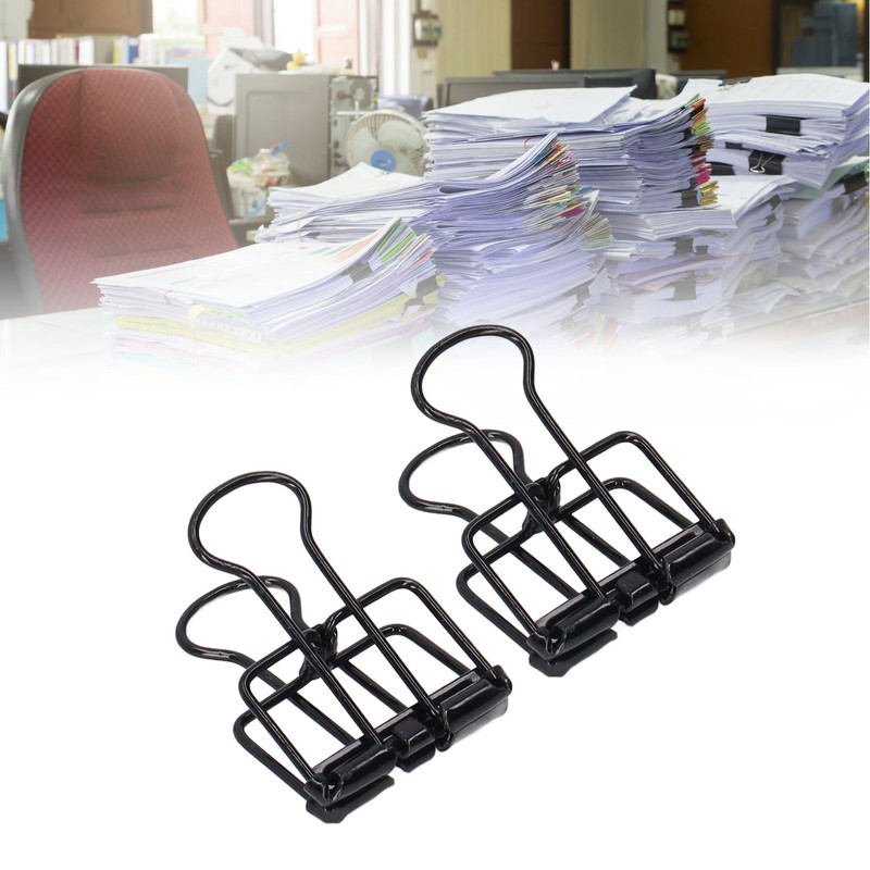 80Pcs Hollow Binder Clips 0.7in Sturdy Metal Hollow Out Strong