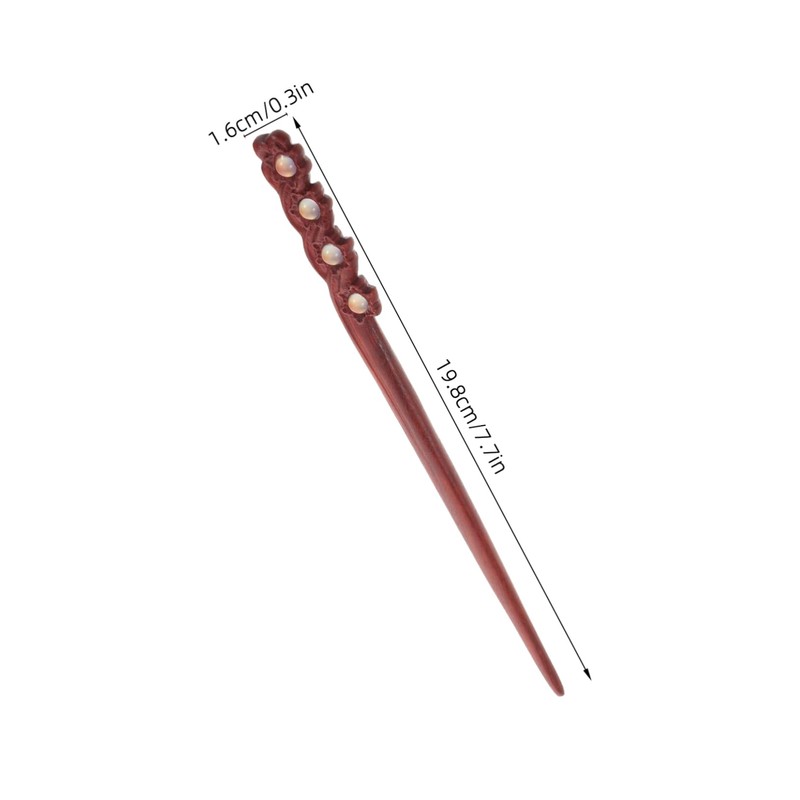 SAFIGLE Retro Hairpin Chopsticks Red Sandalwood Hair Stick with Dual