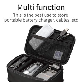 Elecom BMA-GP07BK Gadget Pouch, Large Capacity, Shock Absorption, Bag-in-Bag, Gadget Case, Black
