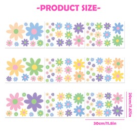 138 Pcs Colorful Daisy Window Clings, Double-Sided Spring Floral Window Stickers, Boho Flower Decals for Glass, Anti-Collision Sun Catchers for Home Office Shop Classroom Decor