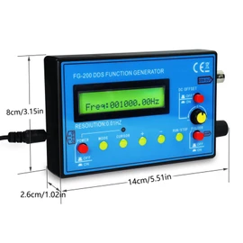 Function Generator FG-200 DDS Multifunctional 0.01Hz‑500KHz Sine Square Sawtooth High Precision Function Generator Frequency Module with BNC Coaxial Cable