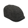 Men's Herringbone Wool Blend Flat Cap, Light Grey, One Size