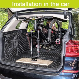 MUQZI Bike Fork Mount, Front Fork Holder Block Quick Release Thru Axle Car Roof Carrier Support Bicycle Stand Holder with 4 Adapters, Black