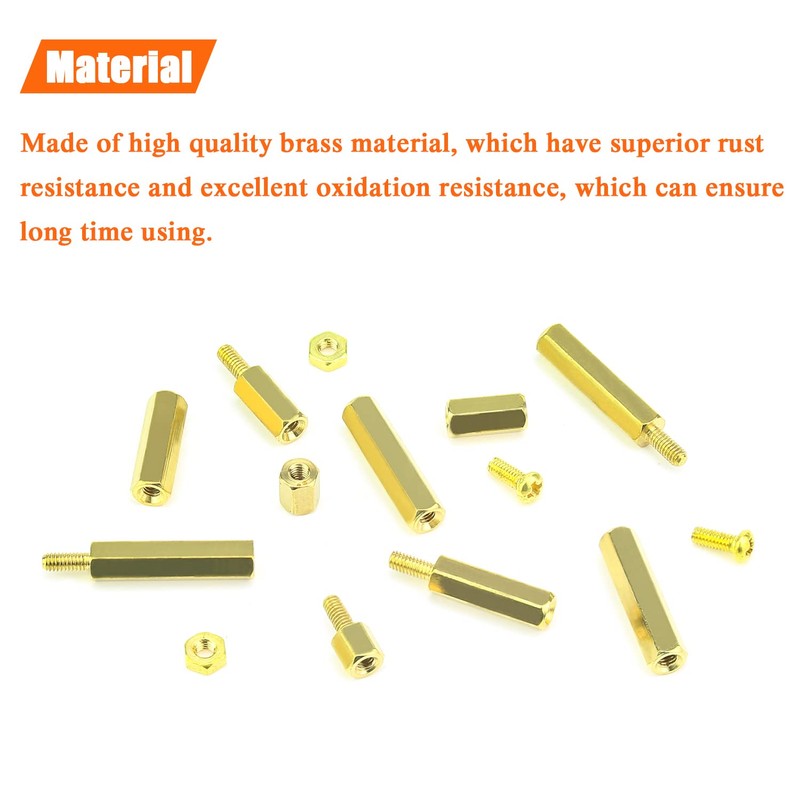HELIFOUNER 242 Pieces M2.5 Male Female Hex Brass Spacers Standoffs