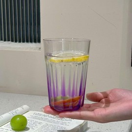 CKinmeies PMMA reusable drop resistant plastic drinking cup, 8-piece set of high appearance level gradient multi-color drinking cup (4 colors) 15 ounces, acrylic food grade material， BPA free