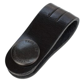 Tabarat Cord Clip, Long, Cable Clip, Band, Genuine Leather, Made in Japan, Clip (Black, Single Item)