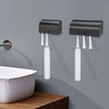 4-Slot Stainless Steel Toothbrush Holder with Cover - Wall Mounted,