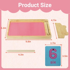 Montessori Sand Trays for Classroom, Wooden Sand Writing Tray with Lid, Sand Letter Tracing Tray with Pen Cards for Kids, Life Skills Classroom Must Haves