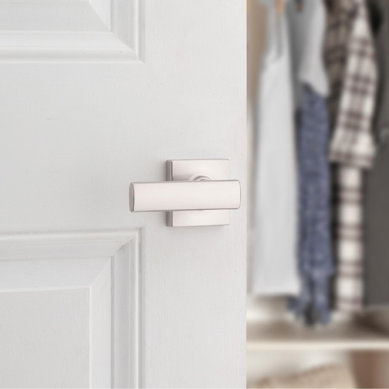 Kwikset Breton Interior Passage Door Handle, Lever for Closet and
