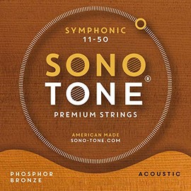 SonoTone Symphonic, 11-50, Extra-Light, Acoustic Guitar Strings, Ultra Phosphor Bronze Wrap, Hand-Wound, Precision Hex Core, Bright, Balanced, Sustain, American Made