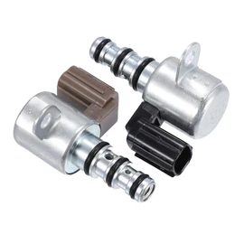 X AUTOHAUX Transmission Shift Control Solenoid, Solenoid Valve B&C, for Honda Accord 1998-2007, Plastic Metal, 28400-P6H-013, 28500-P6H-013, Black Brown, 2 Pcs