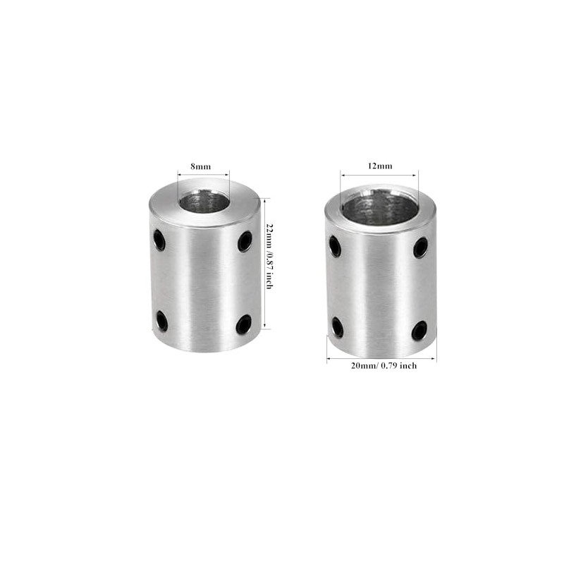 4 Pieces 8 mm to 12 mm Rigid Motor Shaft