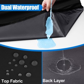 Spotjoy Rectangle Picnic Table Cover, Waterproof Elastic Fitted Tablecloths for 8FT Tables, Washable Polyester Tablecloth for Camping, Indoor and Outdoor (Black, 30"x96")