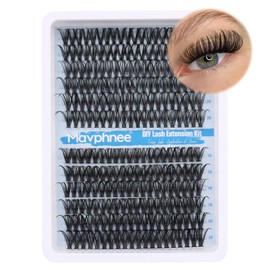 Lash Clusters 240 Pcs Individuals Eyelash Extensions 16-20MM Dramatic Long Fluffy D Curl Lash Extensions Pack by Mavphnee (40D+50D)