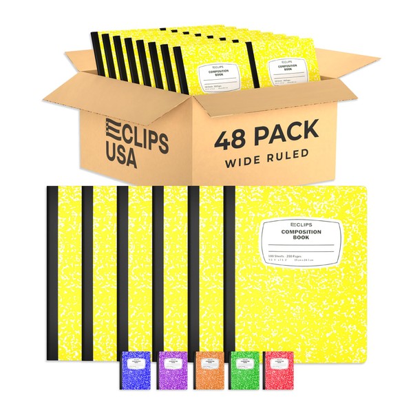 E-CLIPS USA E-CLIPS USA Composition Notebooks, (48 Pack), Wide Ruled