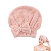 QUANTALY Towel Cap, Hair Drying Towel, Adult Hair Turban, Bowknot,