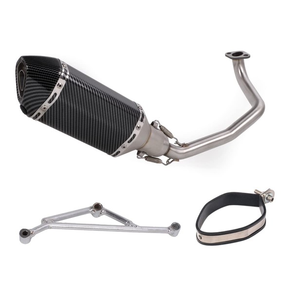KAJIMOTOR Exhaust System Pipe Header Muffler For GY6 engine 125cc 150cc Scooter Moped ATV (310mm Single outlet)