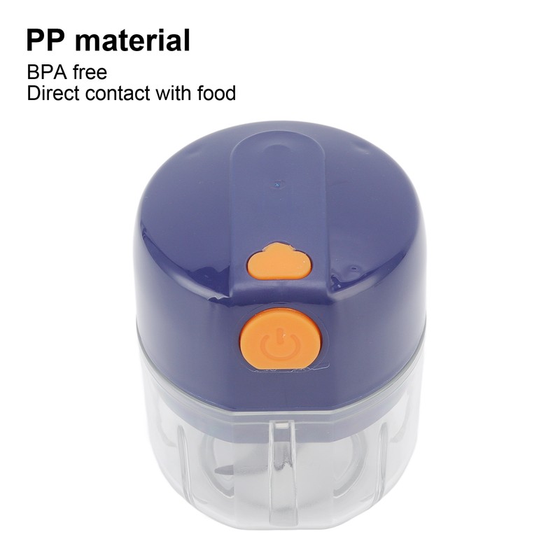 Garlic Chopper Electric Portable Blue 3 Blade Design 250mg Capacity