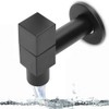 G1/2 Thread Black Copper Faucet Wall Mounted Single Cold Water
