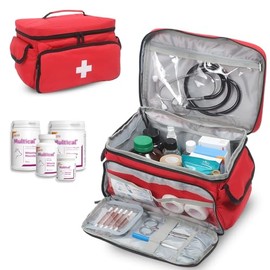 Bolsa de Suministros de Emergencia, Bolsa de Medicina de Gran Capacidad, Ligero y Portátil, Adecuado para el Trabajo, Viajes y Hogar
