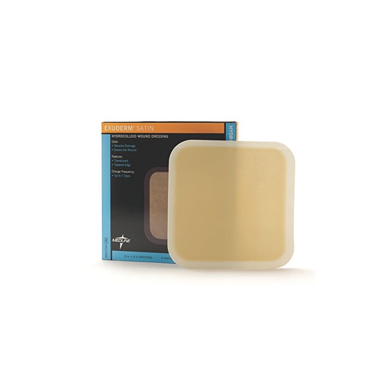 Medline Exuderm Satin Hydrocolloid, 8" x 8" (Pack of 5)