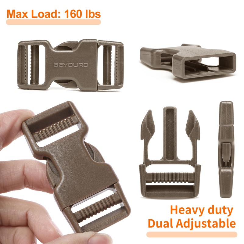 BEYOURD Buckle and Strap Set, 10 Yards Polyester Webbing Strap