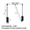bimiti Pull Down Closet Rod -Stainless Steel Adjustable 33-47 Inches