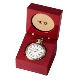 Big Ben Ashton Pocket Watch, Gold-Tone Finish/Mahogany Stain Box
