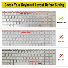 2PCS Keyboard Cover for 2022 HP Pavilion & HP Laptop 15.6 15-eh 15-eg Series 15-eg1053cl 15-eg1073cl 15-eg0167st 15-eg1000 15z-eh100 15t-er000-OPurple+Clear