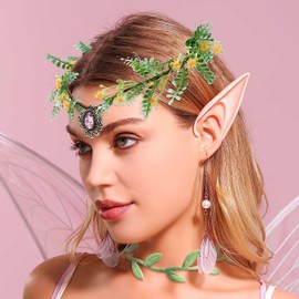 JeVenis Set of 4 Pink Elf Crown Elf Headpiece Fairy Costume Viking Fairy Headpiece Accessories Cosplay Accessories