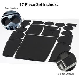 BILOPER Liner Trim Door Pocket Mats for Nissan Rogue 2021-2024 2025 Accessories Interior Non-Slip Anti Dust Cup Holder Inserts, Center Console Liner Mats, Door Pocket Liners 17pc Set