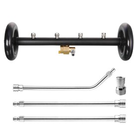 Tool Daily Undercarriage Pressure Washer Attachment 16 Inch, Dual-Function Undercarriage Cleaner for Power Washer and Garden Hose, Under Car Wash Water Broom with 3 Pieces Extension Wand, 4000 PSI