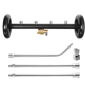 Tool Daily Undercarriage Pressure Washer Attachment 16 Inch, Dual-Function Undercarriage Cleaner for Power Washer and Garden Hose, Under Car Wash Water Broom with 3 Pieces Extension Wand, 4000 PSI