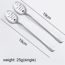 Couple Coffee Spoons Gifts for Boyfriend Girlfriend Anniversary Birthday Gifts for Couples Coffee Lovers Valentine's Day Gifts for Him Her Husband Wife - Let's Have Coffee Together Forever Spoon Set