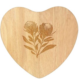 'Protea Flowers' Wooden Heart Shaped Chopping/Cutting Board (WB00084834)