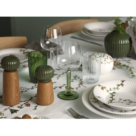 Kähler Hammershøi Christmas Plate Diameter 22 cm Handmade with Watercolour Painting White