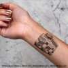 4 x 'Monster Truck School Bus' Temporary Tattoos - Water