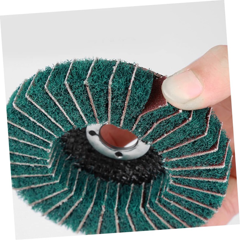 TEHAUX 5pcs Angle Sanding Wheel Cleaning Impeller Clip Green Scouring