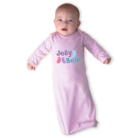 Cute Rascals Jelly Bean Long Sleeve Envelope Neck Boys-Girls Cotton Newborn Sleeping Gown One Piece - Soft Pink, Gown Only