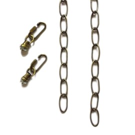 5.6 Feet Heavy Duty Pendant Light Fixture Chain, Permits Installation of Chain-Hung Fixtures on High Ceilings with Max Fixture Weight of 65 Pounds-Black