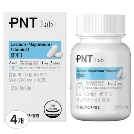 PNT GC Green Cross Wellbeing Calcium Magnesium Vitamin D, 60 tablets, 4 pcs / 피엔티 GC녹십자웰빙 칼슘 마그네슘 비타민D, 60정, 4개