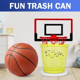 SKAbod Premium Acrylic Basketball Trash Can - Uniquely Designed with Trash Can Basketball Hoop - Versatile Basketball Hoop Trash Can for Office & Home - Basketball Garbage Can (White)