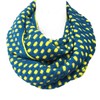 Wrapables Dottie Infinity Acrylic Knit Scarf Winter Circle Scarf, Teal/Yellow
